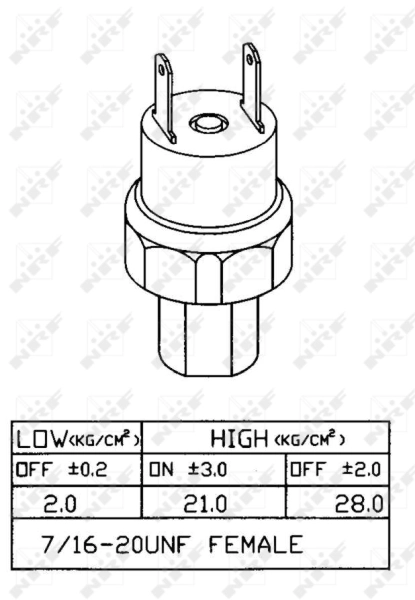 Sensor de presion de aire acondicionado 38919 NRF