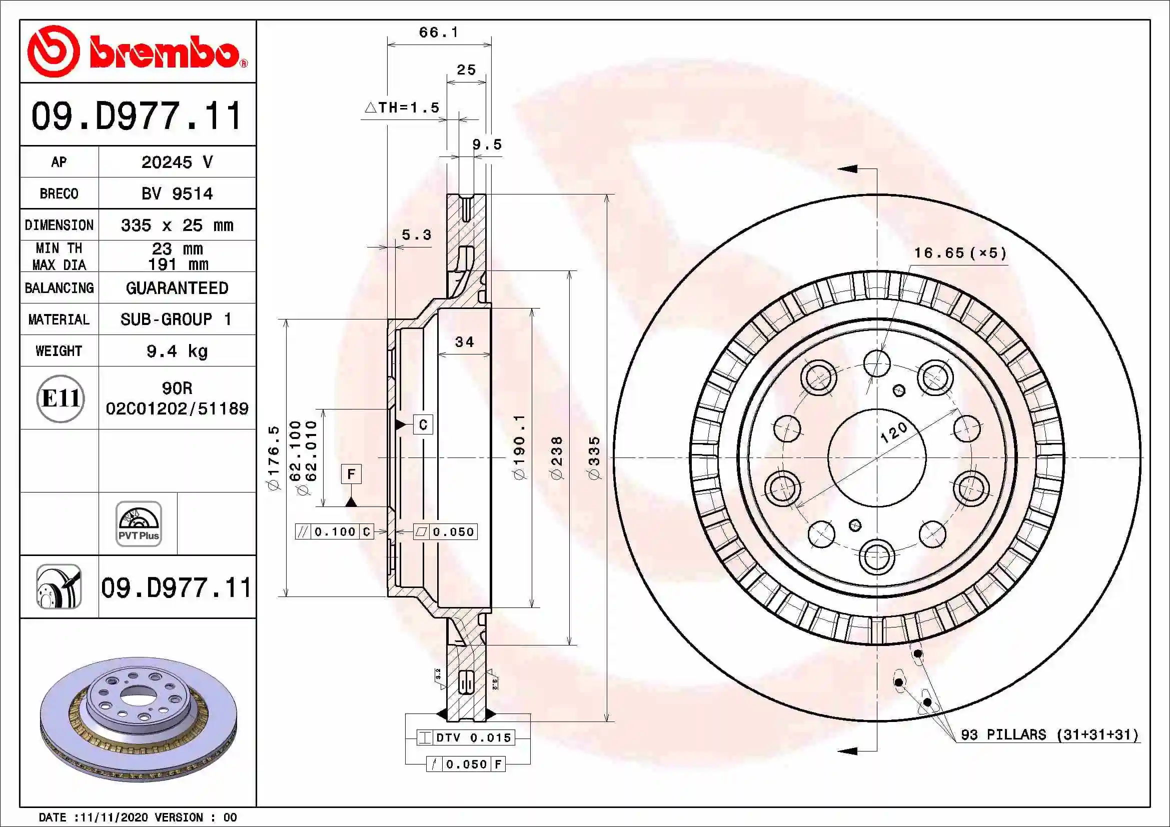 Freno de disco trasero para Lexus LS  F5