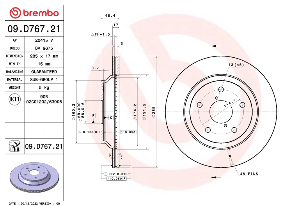09D76721 ABS Freno de disco trasero