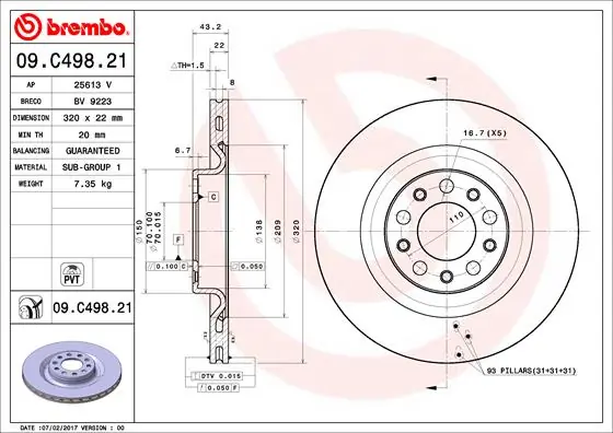 Comprar 50532946 Fiat/Alfa/Lancia Disco de freno trasero