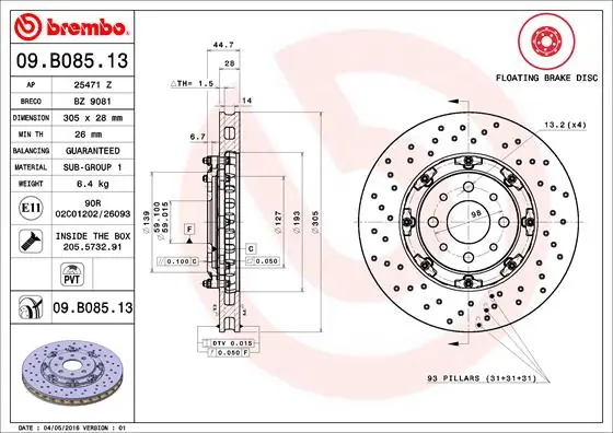 51885455 Fiat/Alfa/Lancia Discos