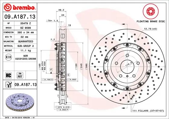 Comprar 40206JF20A Nissan/Infiniti Freno de disco delantero