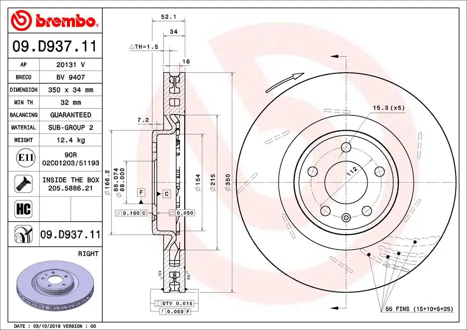 95B615302 VAG Discos