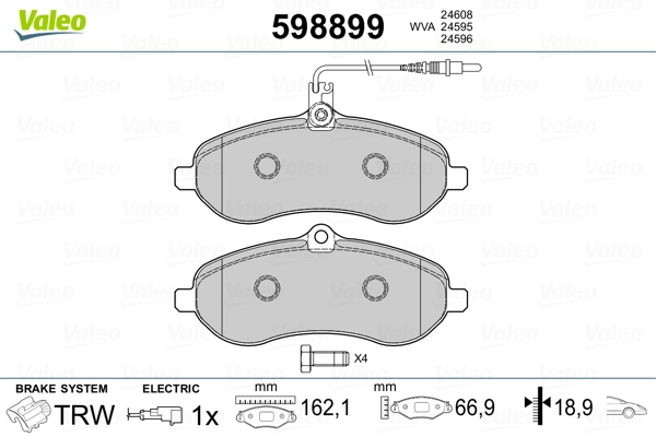 598899 VALEO Pastillas delanteras