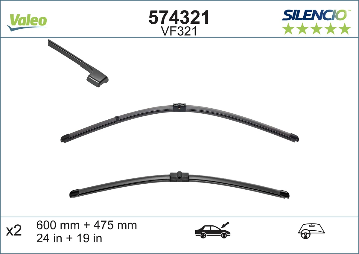 Limpiaparabrisas delanteras 574321 VALEO
