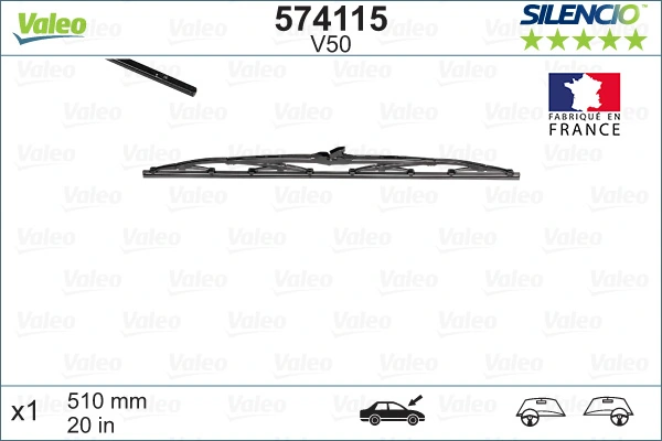 Limpiaparabrisas delantera conductor VALEO 574115