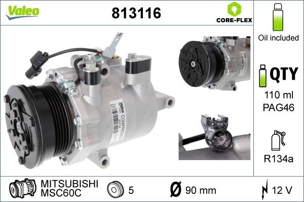  Compresor de aire acondicionado Mitsubishi Colt 7