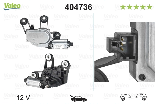 Comprar 404736 VALEO Motor limpiaparabrisas, trasera
