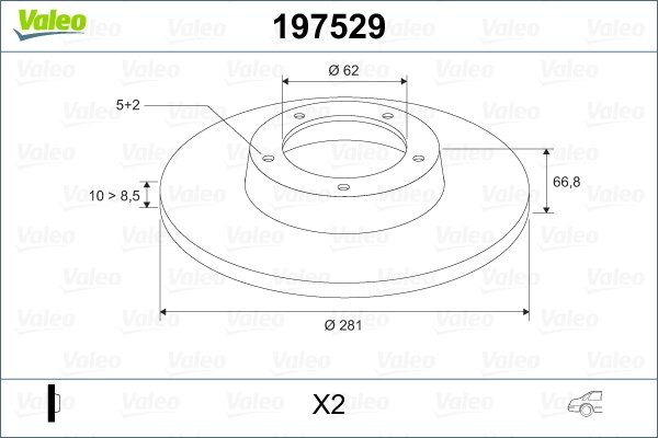 197529 VALEO Freno de disco trasero