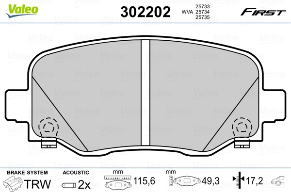 302202 VALEO Pastillas freno traseras