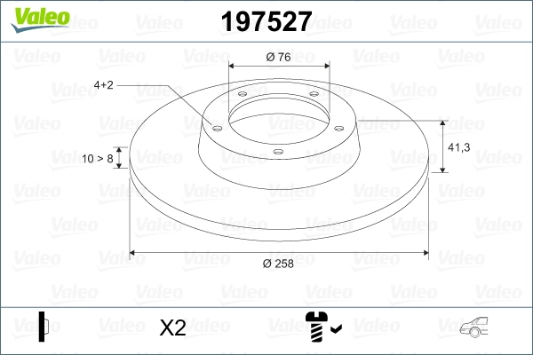 197527 VALEO Freno de disco trasero