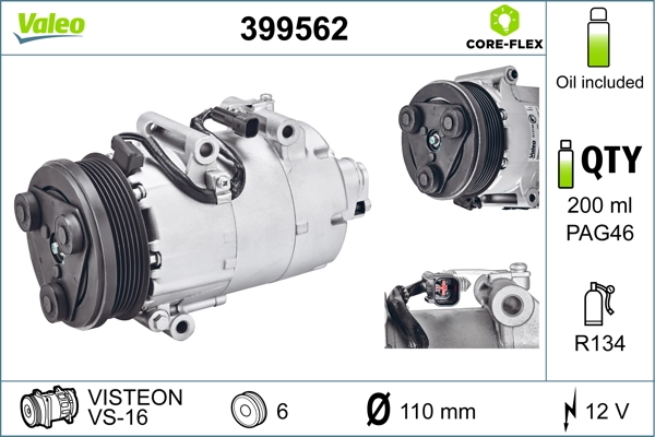 Compresor de aire acondicionado 3M5H19D629SA Fiat/Alfa/Lancia