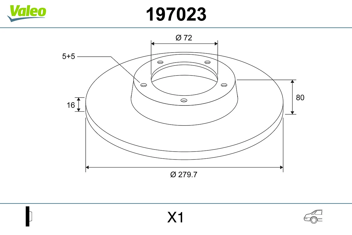 Comprar 197023 VALEO Disco de freno trasero