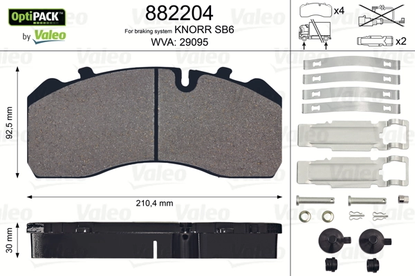 Comprar 882204 VALEO Pastillas delanteras de freno