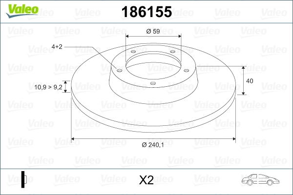 186155 VALEO Frenos traseros