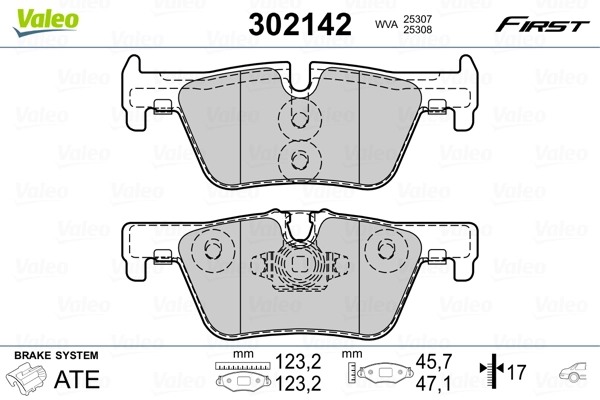 302142 VALEO Pastillas freno traseras