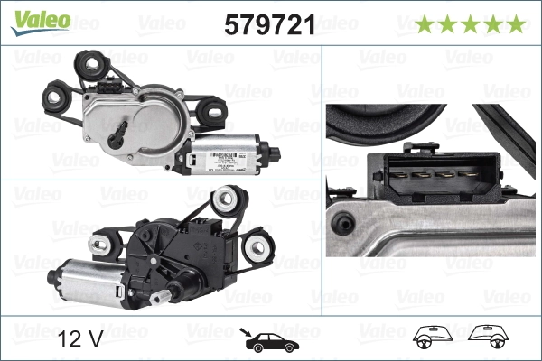 Comprar 579721 VALEO Motor limpiaparabrisas, trasera