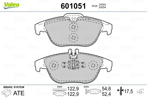 601051 VALEO Pastillas freno traseras
