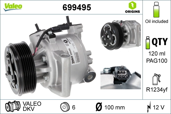 Comprar 699495 VALEO Compresor de aire acondicionado coche