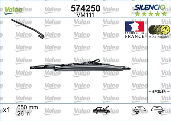 Limpiaparabrisas delantera VALEO 574250