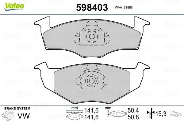 598403 VALEO Pastillas delanteras