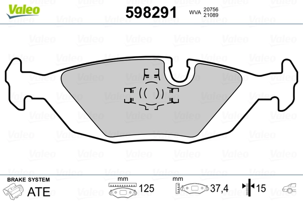 598291 VALEO Pastillas freno traseras