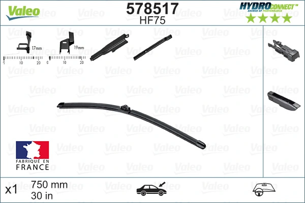 Limpiaparabrisas delantera conductor VALEO 578517