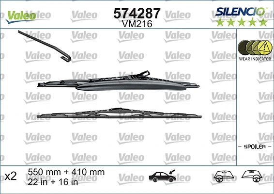 Escobillas delanteras VALEO 574287 precio, desde 16,30 EUR