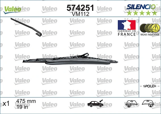 Limpiaparabrisas delantera conductor VALEO 574251