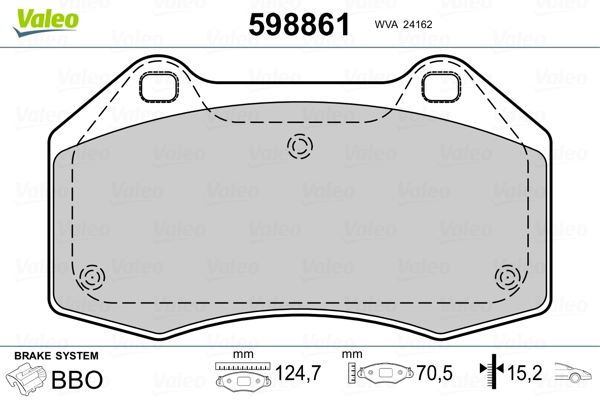 598861 VALEO Pastillas delanteras