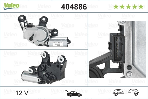 Comprar 404886 VALEO Motor limpiaparabrisas, trasera