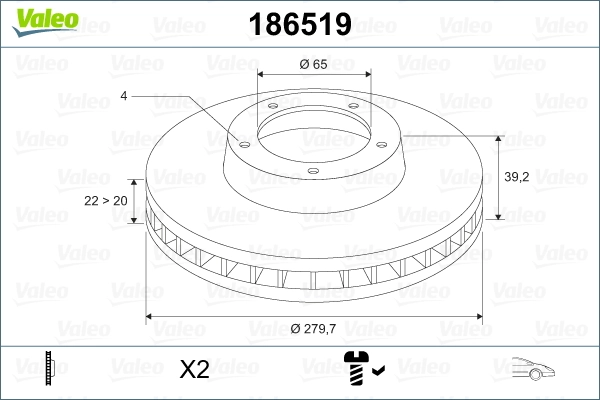 186519 VALEO Discos