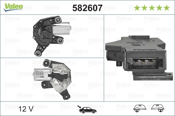 Motor limpiaparabrisas, trasera 582607 VALEO
