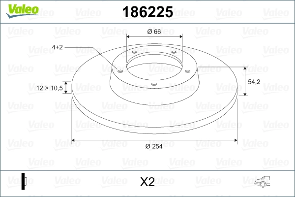 Comprar 186225 VALEO Disco de freno trasero