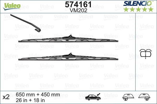 Escobillas delanteras VALEO 574161 precio, desde 22,03 EUR