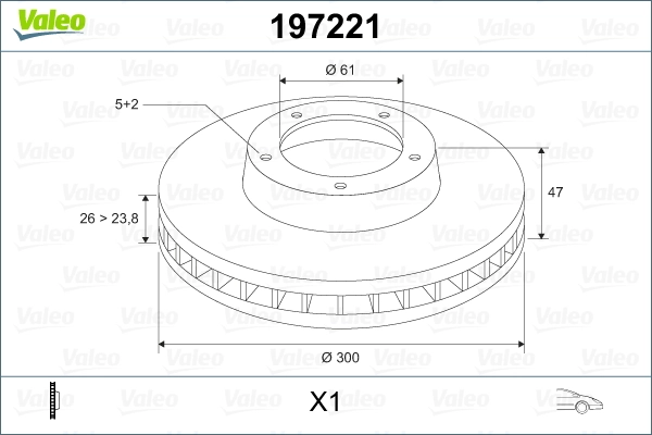 Comprar 197221 VALEO Freno de disco delantero