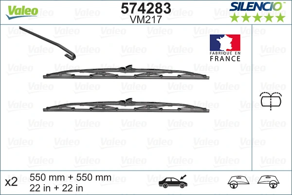 Escobillas de limpiaparabrisas delanteras Peugeot 405 I