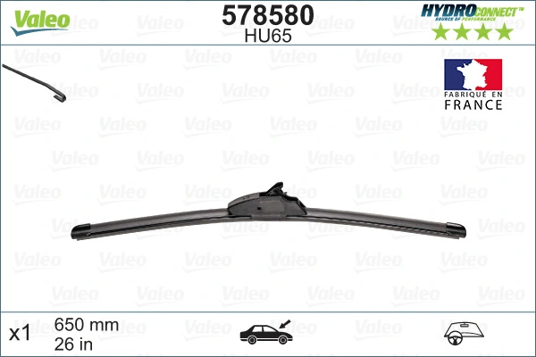 Limpiaparabrisas delantera VALEO 578580