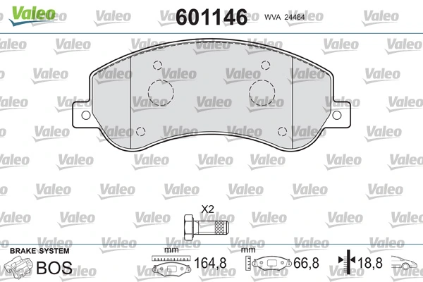 601146 VALEO Pastillas delanteras