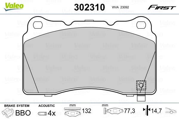 Pastillas de freno delanteras para Tesla Model S (5YJS)