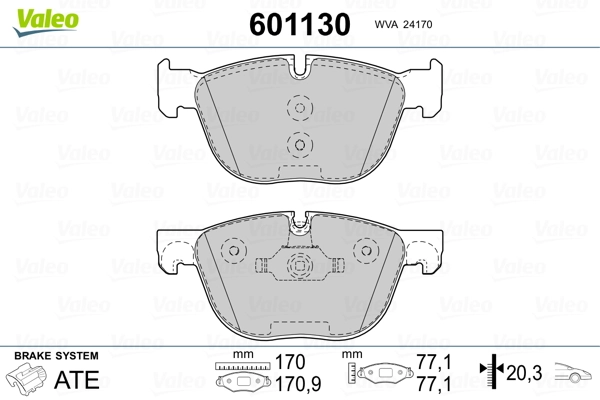 601130 VALEO Pastillas delanteras