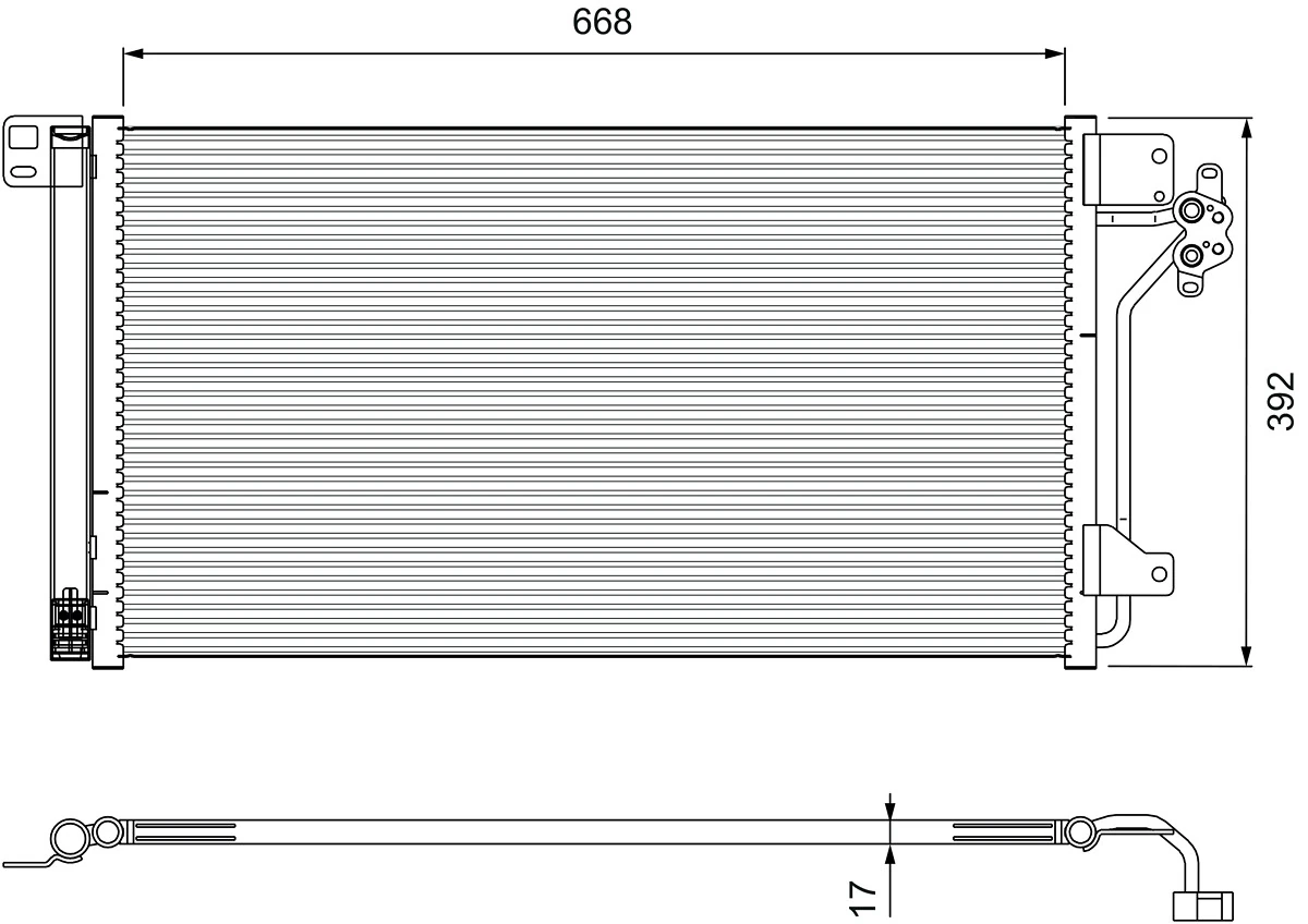 Radiador de aire acondicionado Volkswagen Multivan (2003-2016)