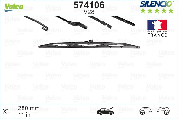 Comprar 574106 VALEO Limpiaparabrisas traseros