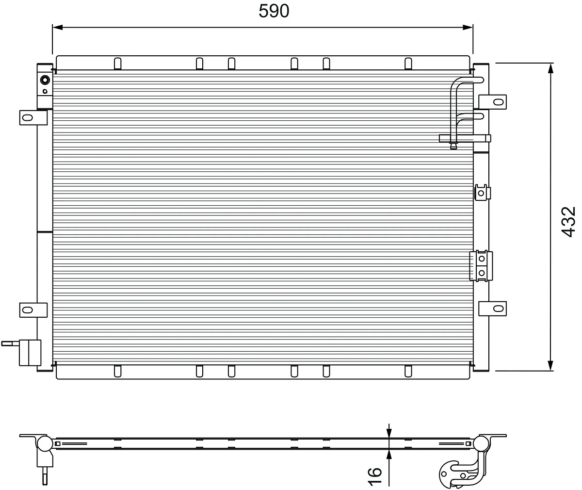 Radiador de aire acondicionado para KIA Sorento I JC