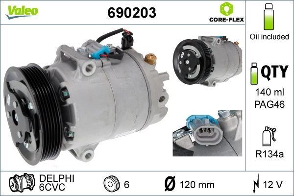 Comprar 690203 VALEO Compresor de aire acondicionado coche