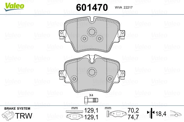 601470 VALEO Pastillas delanteras