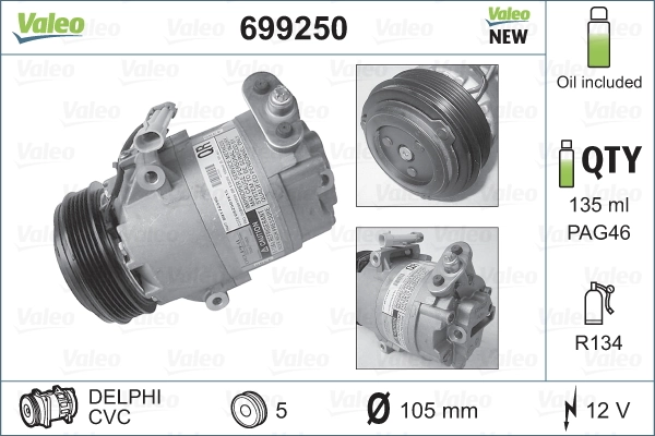 Compresor ac VALEO 699250 precio, desde 200,27 EUR