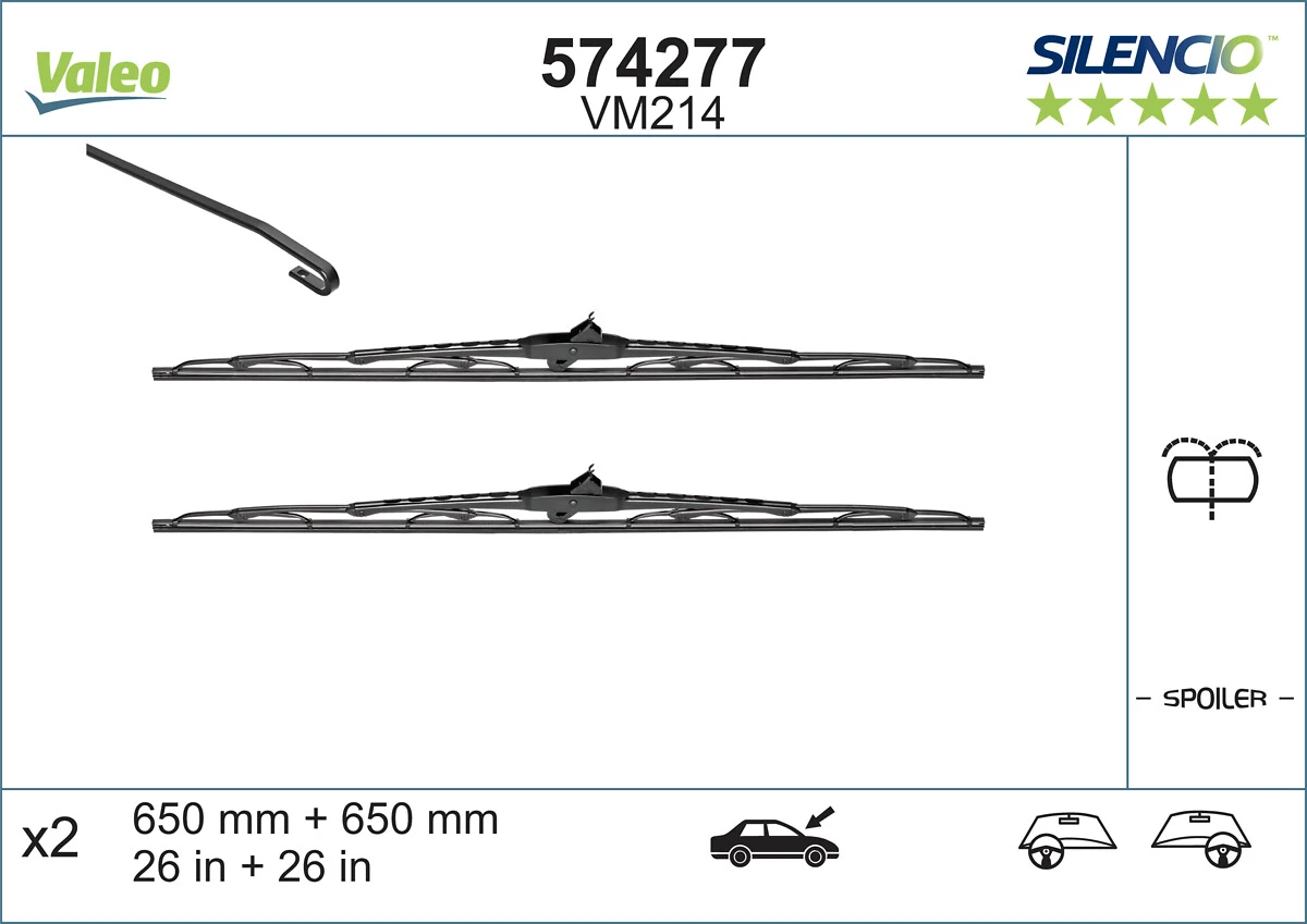 Juego de gomas del limpiaparabrisas VALEO 574277 precio, desde 27,15 EUR