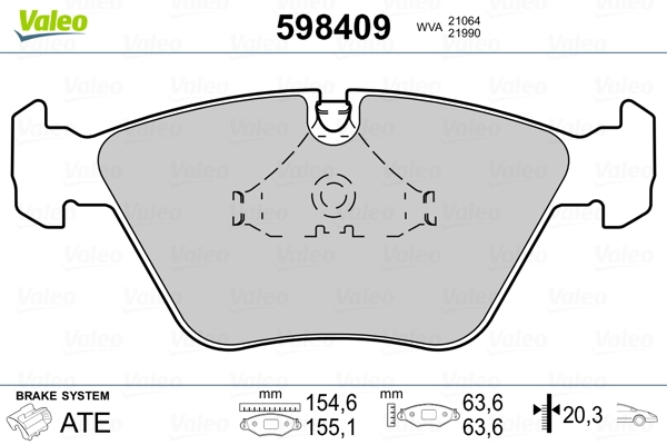 598409 VALEO Pastillas delanteras