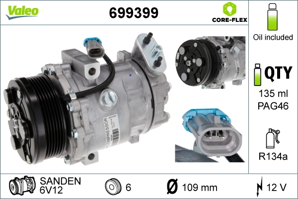 Compresor de aire acondicionado 6560956 General Motors
